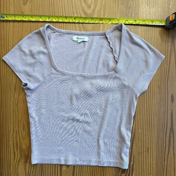 Madwell - Supima® Rib Square-Neck Tee - Warm Thistle - M - Picture 4 of 6